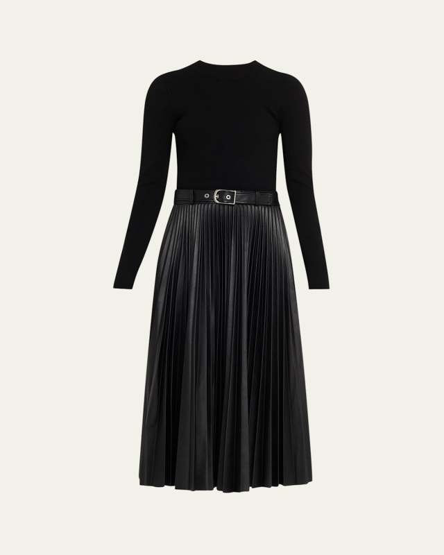Abilene Mixed-Media Midi Dress